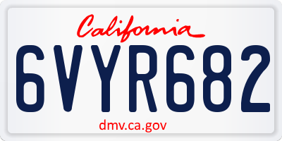CA license plate 6VYR682