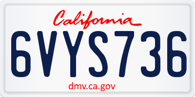 CA license plate 6VYS736