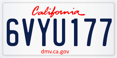 CA license plate 6VYU177