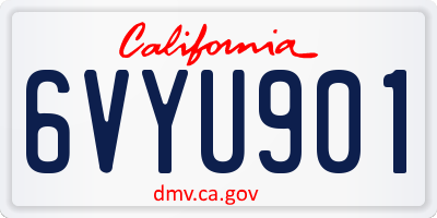 CA license plate 6VYU901