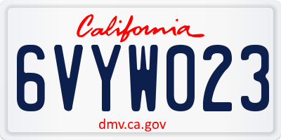 CA license plate 6VYW023