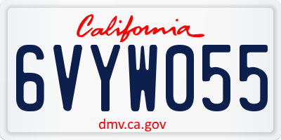 CA license plate 6VYW055