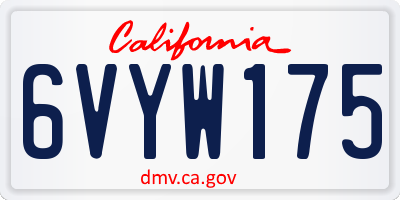 CA license plate 6VYW175