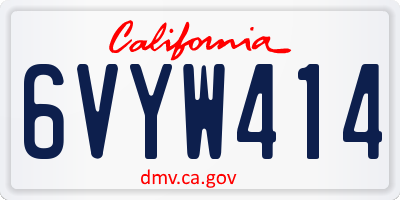 CA license plate 6VYW414