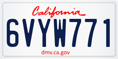 CA license plate 6VYW771