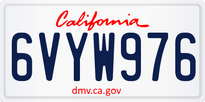 CA license plate 6VYW976