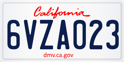 CA license plate 6VZA023
