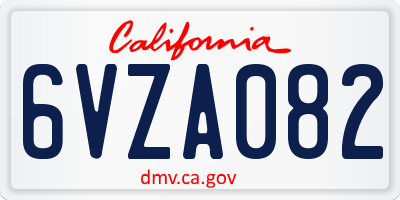 CA license plate 6VZA082