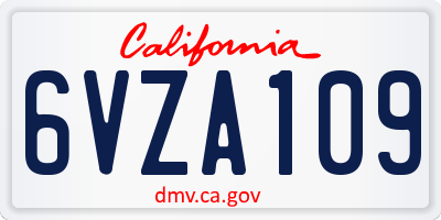 CA license plate 6VZA109