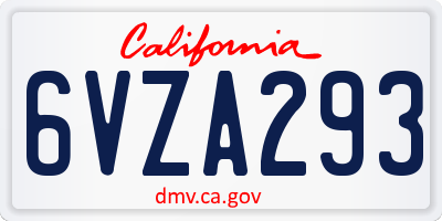 CA license plate 6VZA293