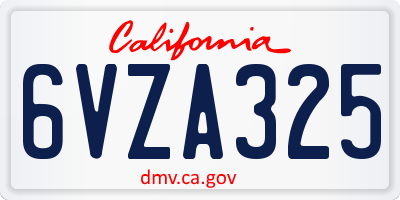 CA license plate 6VZA325