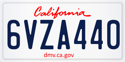 CA license plate 6VZA440
