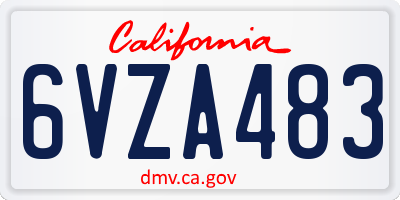 CA license plate 6VZA483