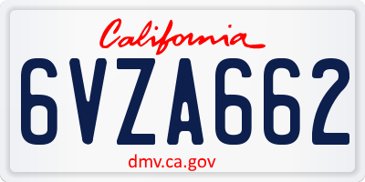 CA license plate 6VZA662