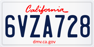 CA license plate 6VZA728
