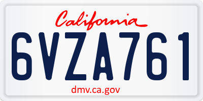 CA license plate 6VZA761
