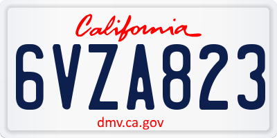 CA license plate 6VZA823