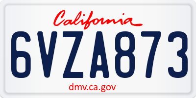 CA license plate 6VZA873