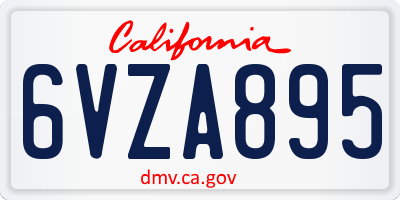 CA license plate 6VZA895