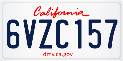 CA license plate 6VZC157