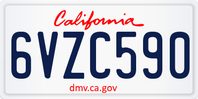 CA license plate 6VZC590