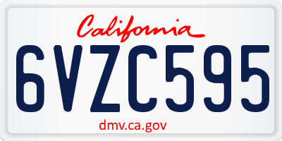 CA license plate 6VZC595