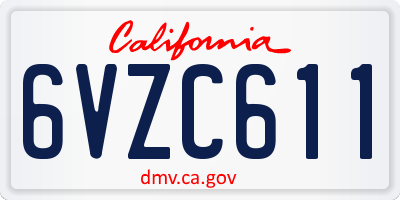 CA license plate 6VZC611