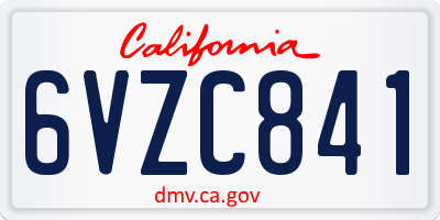 CA license plate 6VZC841