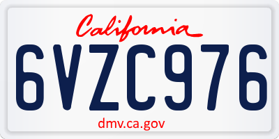 CA license plate 6VZC976