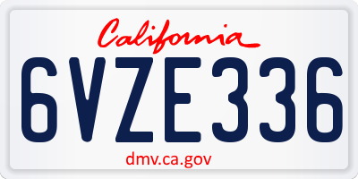 CA license plate 6VZE336