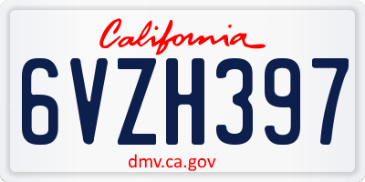 CA license plate 6VZH397