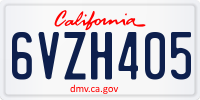 CA license plate 6VZH405