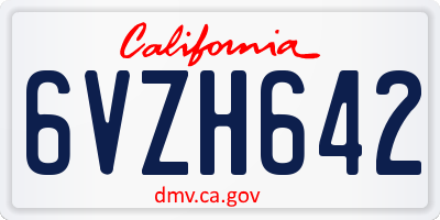 CA license plate 6VZH642