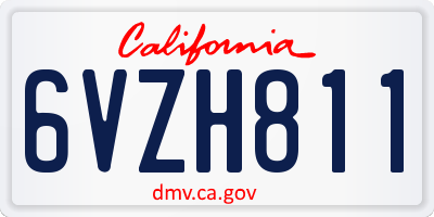 CA license plate 6VZH811