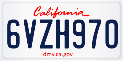 CA license plate 6VZH970