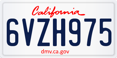 CA license plate 6VZH975