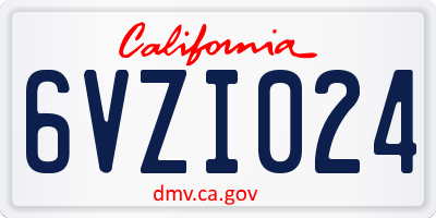 CA license plate 6VZI024