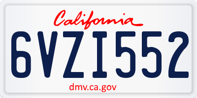 CA license plate 6VZI552