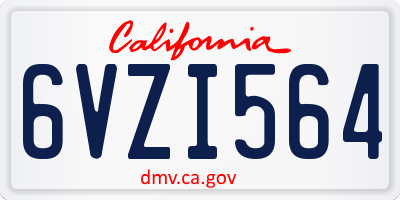 CA license plate 6VZI564