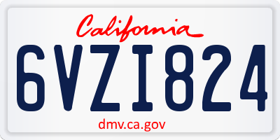 CA license plate 6VZI824
