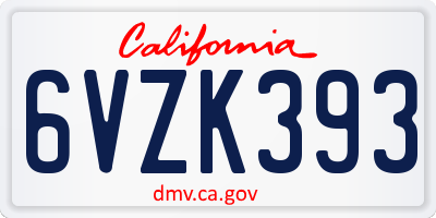 CA license plate 6VZK393