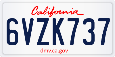 CA license plate 6VZK737
