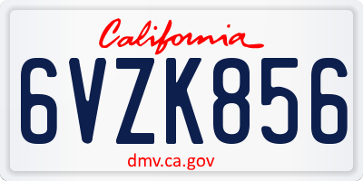 CA license plate 6VZK856