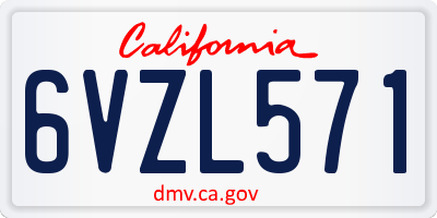 CA license plate 6VZL571