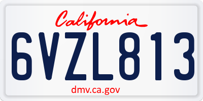 CA license plate 6VZL813