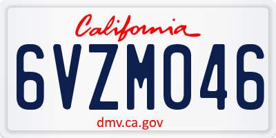 CA license plate 6VZM046