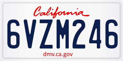 CA license plate 6VZM246