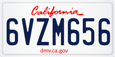 CA license plate 6VZM656