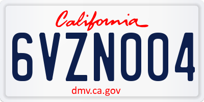 CA license plate 6VZN004