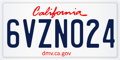 CA license plate 6VZN024